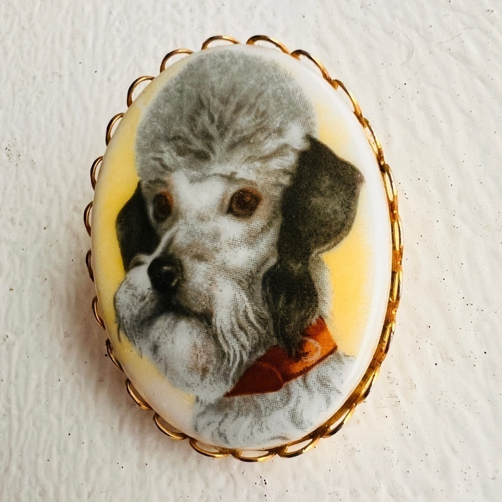 Vintage Schnauzer Portrait Brooch